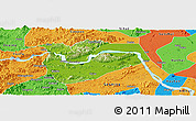 Physical Panoramic Map of Zhaoqing Shi, political outside