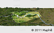 Satellite Panoramic Map of Zhaoqing Shi, darken