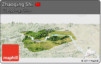 Satellite Panoramic Map of Zhaoqing Shi, lighten