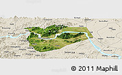 Satellite Panoramic Map of Zhaoqing Shi, shaded relief outside