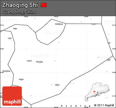 Blank Simple Map of Zhaoqing Shi