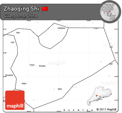 Blank Simple Map of Zhaoqing Shi