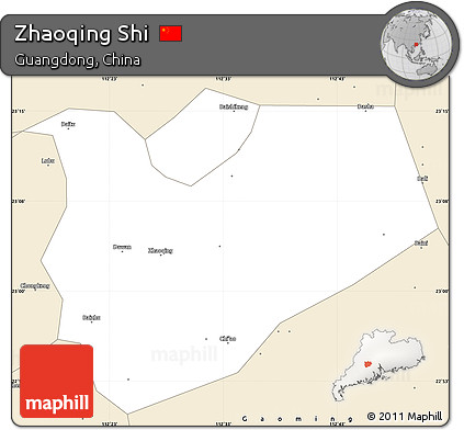 Classic Style Simple Map of Zhaoqing Shi