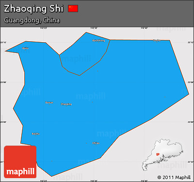 Political Simple Map of Zhaoqing Shi, cropped outside