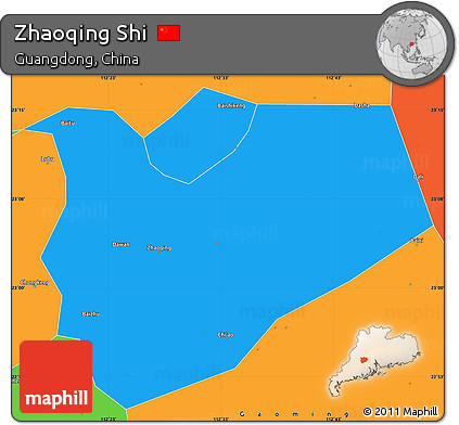 Political Simple Map of Zhaoqing Shi