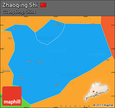 Political Simple Map of Zhaoqing Shi
