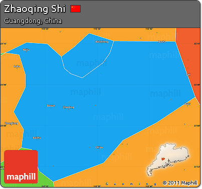 Political Simple Map of Zhaoqing Shi
