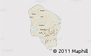 Shaded Relief 3D Map of Zhongshan, cropped outside