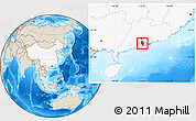 Shaded Relief Location Map of Zhongshan, highlighted country