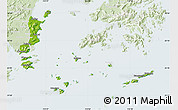 Physical Map of Zhuhai Shi, lighten