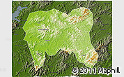 Physical 3D Map of Zijin, darken