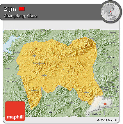Savanna Style 3D Map of Zijin