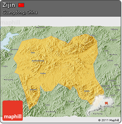 Savanna Style 3D Map of Zijin