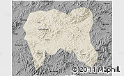 Shaded Relief 3D Map of Zijin, darken, desaturated