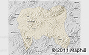 Shaded Relief 3D Map of Zijin, desaturated
