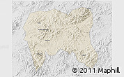 Shaded Relief 3D Map of Zijin, lighten, desaturated