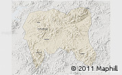 Shaded Relief 3D Map of Zijin, lighten, semi-desaturated