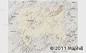 Shaded Relief 3D Map of Zijin, semi-desaturated