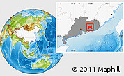 Physical Location Map of Zijin, highlighted country, highlighted parent region