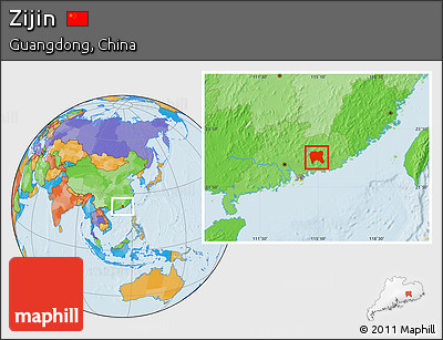Political Location Map of Zijin