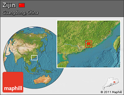 Satellite Location Map of Zijin
