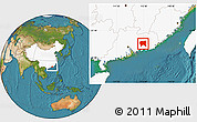 Satellite Location Map of Zijin, highlighted country