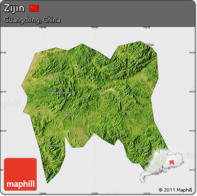 Satellite Map of Zijin, single color outside