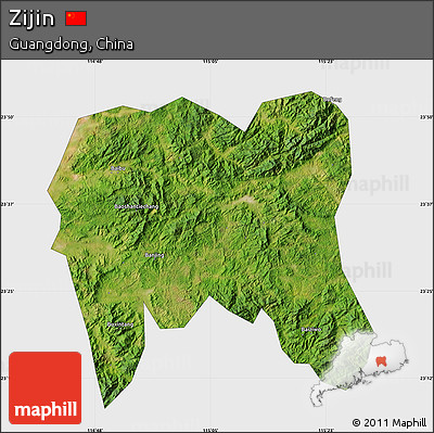 Satellite Map of Zijin, single color outside