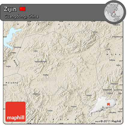 Shaded Relief Map of Zijin