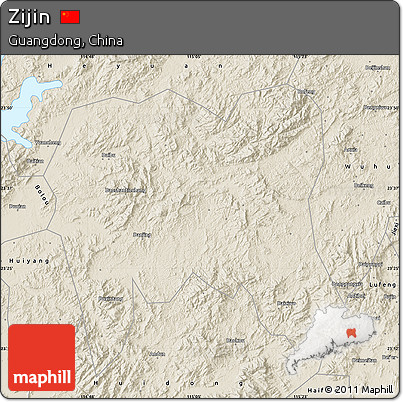 Shaded Relief Map of Zijin