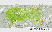 Physical Panoramic Map of Zijin, lighten, semi-desaturated