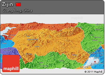 Political Panoramic Map of Zijin
