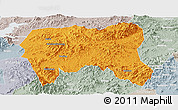 Political Panoramic Map of Zijin, lighten, semi-desaturated