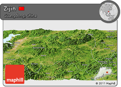 Satellite Panoramic Map of Zijin