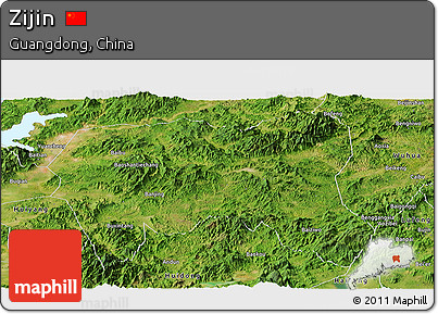 Satellite Panoramic Map of Zijin