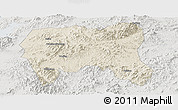 Shaded Relief Panoramic Map of Zijin, lighten, semi-desaturated