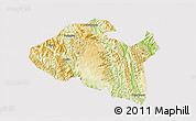 Physical 3D Map of Bama, cropped outside