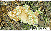 Physical 3D Map of Bama, darken