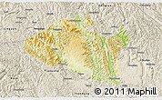 Physical 3D Map of Bama, shaded relief outside
