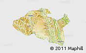 Physical 3D Map of Bama, single color outside