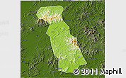 Physical 3D Map of Beiliu, darken
