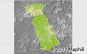 Physical 3D Map of Beiliu, desaturated