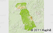 Physical 3D Map of Beiliu, lighten