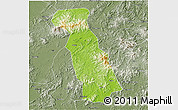 Physical 3D Map of Beiliu, semi-desaturated