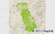 Physical 3D Map of Beiliu, shaded relief outside