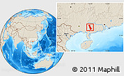 Shaded Relief Location Map of Beiliu