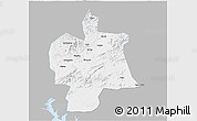 Gray 3D Map of Bobai, single color outside