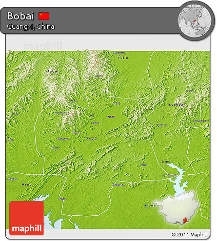 Physical 3D Map of Bobai