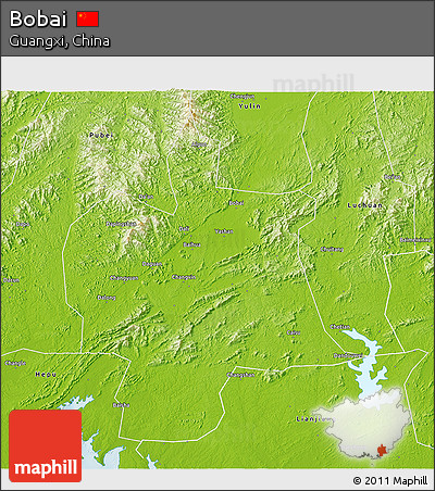 Physical 3D Map of Bobai