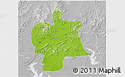 Physical 3D Map of Bobai, lighten, desaturated